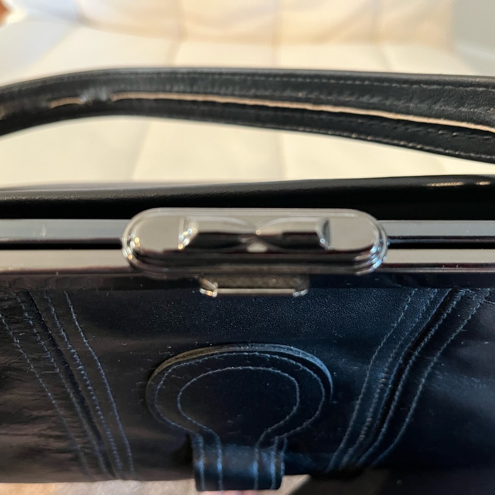 Vintage Ruth Stalz Designer Leather click lock Adjustable Strap Purse with scarf - Picture 16 of 16